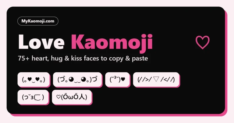 Love and heart kaomoji faces to copy and paste